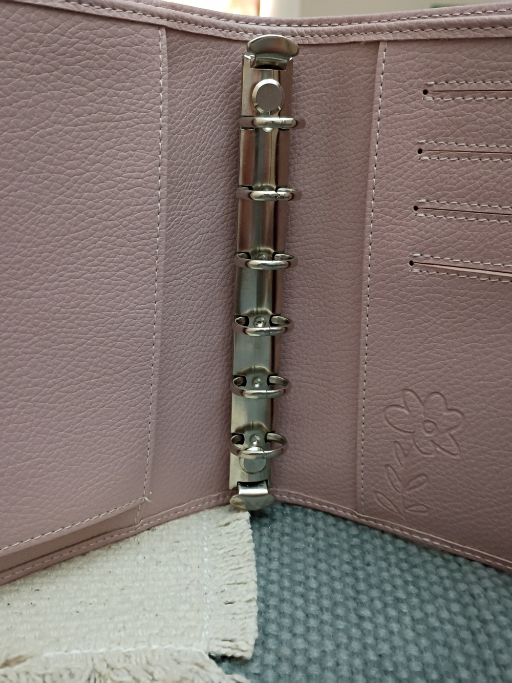 A7 Budget Binder Cash Envelope Wallet Dusty Rose Pink 6 Ring Planner Organizer - Picture 4 of 6